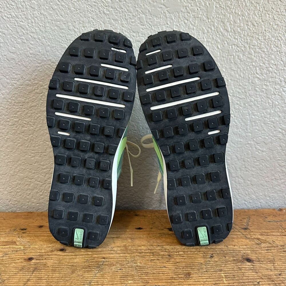 Nike Waffle One Sneakers in Aqua & Lime Suede Shoes Lace Up Trainers Women's 9 - Picture 7 of 11